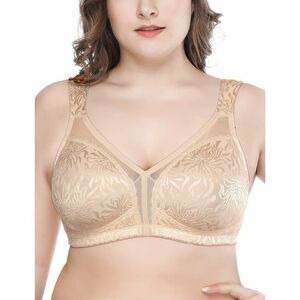 NWT Deyllo Women's Non Padded Wireless Plus Size Full Coverage Bra Size 46C #418